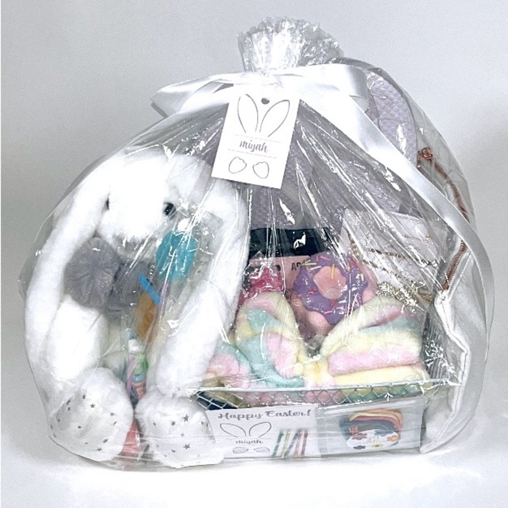 Girl’s Easter Gift Basket with Plush Bunny & Accessories